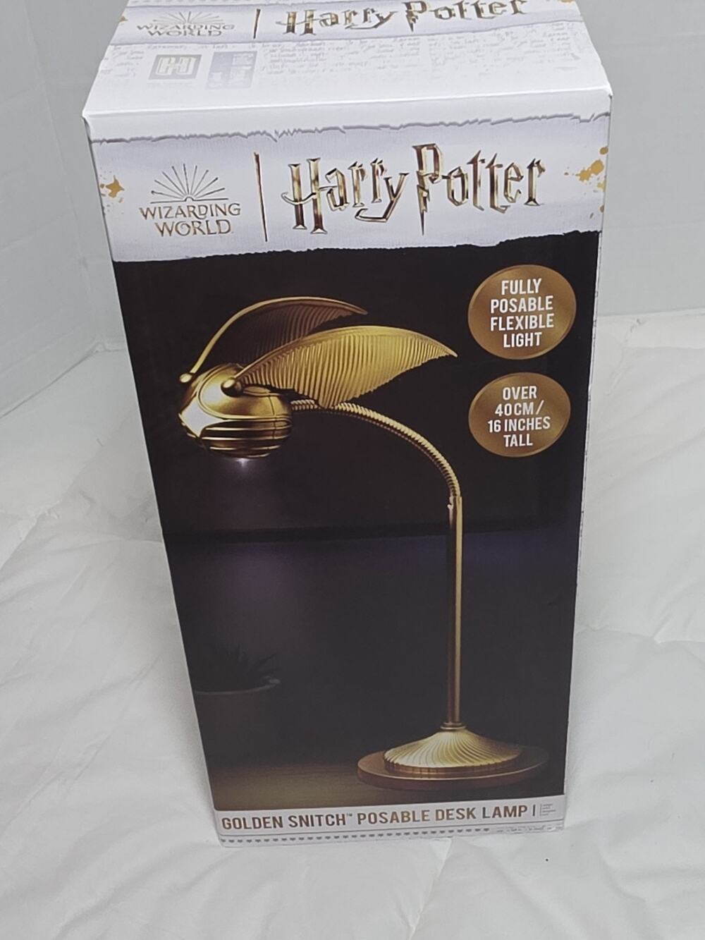 Harry Potter Golden Snitch Posable Desk Light Gold Metal Lamp Quidditch Style